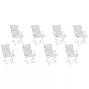 Beliani, Beliani MAUI Hochlehner, Beliani - Sitzauflagen 8er Set aus Polyester Skandinavisch MAUI, One Size, Schneeweiss