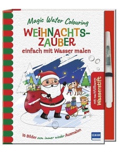 Ullmann Medien, Magic Water Colouring - Weihnachtszauber: einfach mit Wasser malen, (16 Wassermalbilder + Wassertank, Magic Water Colouring / Magic Water Colouring - Weihnachtszauber