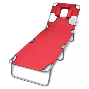 Diverse Hardware, Klappliege mit Kopfkissen Pulverbeschichteter Stahl Rot, vidaXL Klappliege mit Kopfkissen Pulverbeschichteter Stahl Rot