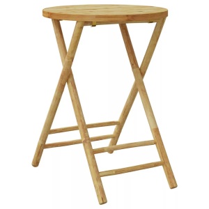 vidaXL, vidaXL Gartentisch Klappbar Ø55x75 cm Bambus, vidaXL Gartentisch Klappbar Ø55x75 cm Bambus