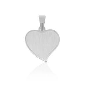 MUAU Schmuck, Anhänger Gravurplatte Herzförmig Weissgold 750, 19x15mm Damen ONE SIZE, MUAU Schmuck - Anhänger Gravurplatte herzförmig Weissgold 750, 19x15mm, One Size, Weiss