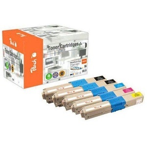 Peach, Peach Spar Pack Plus Tonermodule kompatibel zu OKI 46508716*2, 46508715, 46508714, 46508713, Peach O4650-87 5 Toner Druckerpatronen (2*bk, c/m/y) ersetzt OKI 46508716*2, 46508715, 46508714, 46508713 für z.B. OKI C 332 DN, OKI C 332 DNw