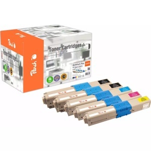 Peach, Peach Spar Pack Plus Tonermodule kompatibel zu OKI 46508716*2, 46508715, 46508714, 46508713, Peach O4650-87 5 Toner Druckerpatronen (2*bk, c/m/y) ersetzt OKI 46508716*2, 46508715, 46508714, 46508713 für z.B. OKI C 332 DN, OKI C 332 DNw