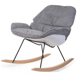 Childhome, Childhome Stillstuhl Rocking Lounge Weiß Grau, Childhome - Schaukelstuhl Lounge