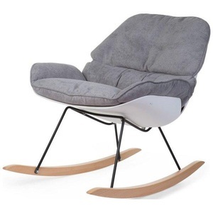 Childhome, Childhome Stillstuhl Rocking Lounge Weiß Grau, Childhome - Schaukelstuhl Lounge