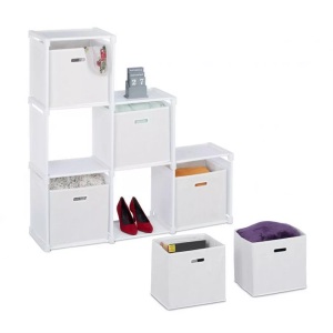 B2X, B2X - Weißes mehrstufiges Regal mit 6 Fächern, 40cm, B2X - Weißes mehrstufiges Regal mit 6 Fächern, 40cm