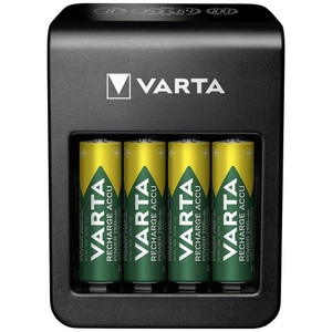 Varta, Varta LCD Plug-Plus NiMH Micro (AAA), Mignon (AA), 9 V Block Rundzellen-Ladegerät inkl. Akkus, Varta Ladegerät LCD Plug Charger+ inkl. 4xAA