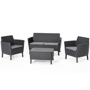 Allibert, AlliBERT Loungeset Salemo anthrazit, Keter Salemo Lounge Set graphite, 2er Sofa