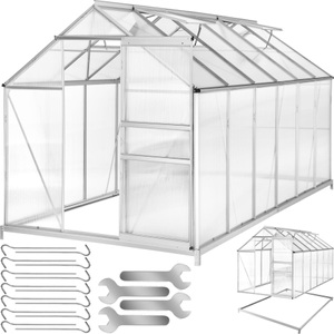 TecTake, Gewächshaus Aus Aluminium Mit Fundament Unisex Transparent 130 cm, Tectake - Gewächshaus aus Aluminium mit Fundament, 130 cm, Transparent