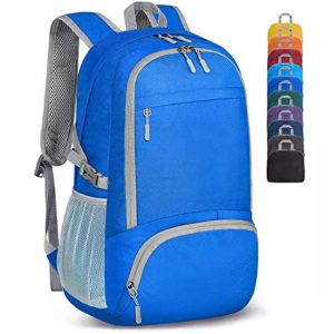 Only-bags.store, Leichter Faltbarer Rucksack - Packbare Rucksäcke, Kleine Faltbare Rucksäcke Wanderrucksack Wasserdicht Unisex Blau ONE SIZE