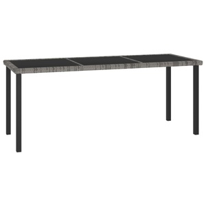 vidaXL, vidaXL Garten-Esstisch Grau 180x70x73 cm Poly Rattan