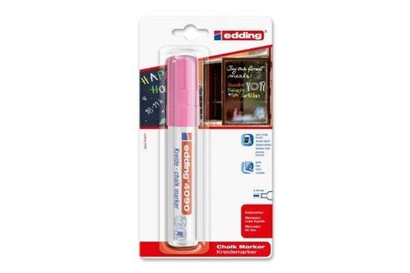 edding, Edding 4090 4-4090-1-1069 Kreidemarker Neon-Rosa 4 mm, 15 mm, Edding 4090, Chalk Marker, 4-15mm, neonrosa, 4090BLI-69
