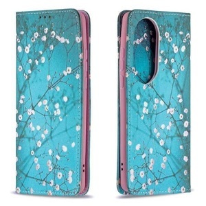 Cover-Discount, Huawei P50 Pro - Stand Flip Case Hülle Blumen, 