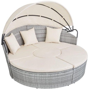 TecTake, Sonneninsel Rattan mit Aluminiumgestell und Sonnendach Sonneninsel Rattan mit Aluminiumgestell und Sonnendach, 