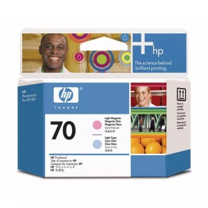 Hp, HP 70 Magenta hell/Cyan hell DesignJet Druckkopf, Hewlett Packard Druckkopf, hell-blau/hell-rot, No.70, C9405A