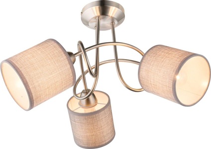 mutoni light, Deckenleuchte Paco, Globo DECKENLEUCHTE 25 W 46/27,5 cm , Dina , Grau , Metall, Kunststoff, Textil , 27.5 cm , matt , 0045582374