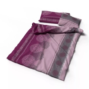 Lotus Bettwaren, Lotus Bettwaren - Bettwäsche Satin Alize beere, 200X210CM, Rosa, Lotus Bettwaren - Bettwäsche Satin Alize beere, 200X210CM, Rosa