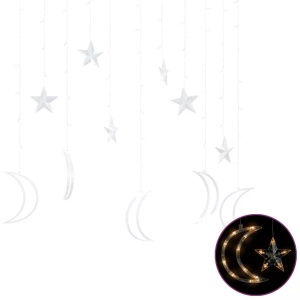 vidaXL, vidaXL Lichterketten Stern und Mond Fernbedienung 138 LEDs Warmweiß, vidaXL Lichterketten Stern und Mond Fernbedienung 138 LEDs Warmweiß
