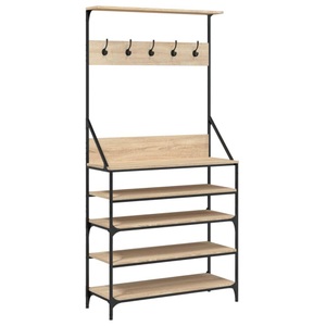 vidaXL, vidaXL Kleiderständer mit Schuhablage Sonoma-Eiche 90x34x184 cm, vidaXL Kleiderständer mit Schuhablage Sonoma-Eiche 90x34x184 cm