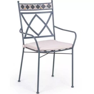mutoni lifestyle, Garten Armlehnstuhl mit Kissen Berkley, Garten Armlehnstuhl mit Kissen Berkley