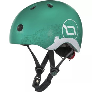 Scoot and Ride, Scoot and Ride Helm reflective Helm smaragd, Scoot and Ride Kinderhelm reflective - forest (Grösse: XXS-S (45-51 cm))