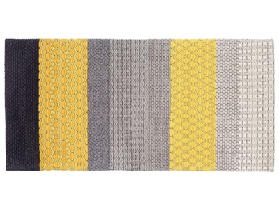 Beliani, Beliani Teppich grau/gelb 80 x 150 cm Kurzflor AKKAYA, Beliani - Teppich aus Wolle Modern AKKAYA, 150 cm, Rauch