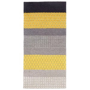 Beliani, Beliani Teppich grau/gelb 80 x 150 cm Kurzflor AKKAYA, Beliani - Teppich aus Wolle Modern AKKAYA, 150 cm, Rauch