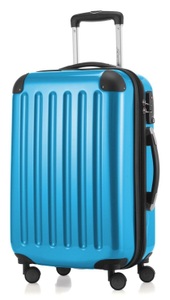 Hauptstadtkoffer, HAUPTSTADTKOFFER Hartschalentrolley mit 4 Doppelrollen, »Alex mit TSA Schloss«, Hauptstadtkoffer - Alex Handgepäck Hartschale glänzend mit TSA, 55 CM, Blau