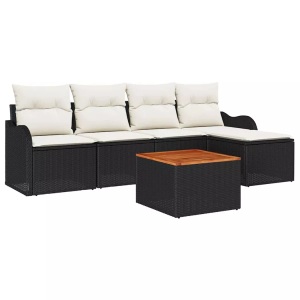 VidaXL - Garten-sofa poly-rattan, One Size, Schwarz