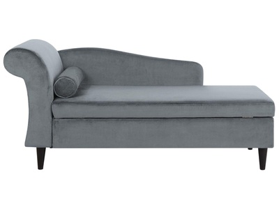 Beliani, Beliani Chaiselongue Samtstoff hellgrau linksseitig LUIRO, 