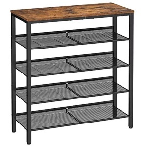 Vasagle, VASAGLE Schuhregal »75 x 30 x 93 cm, Braun/Schwarz«, Songmics - Schuhregal, 120cm, Schwarz