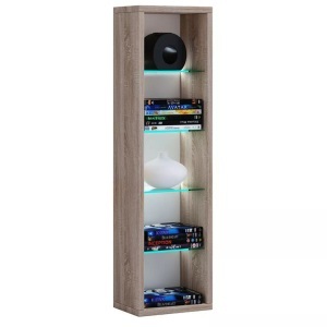 VCM, Holz Wandregal Hängeregal Regal Bücherregal Wandboard Deko Glas Rasato L Holz Wandregal Hängeregal Regal Bücherregal Wandboard Deko Glas Rasato L, VCM - Holzregal hängend | platzsparendes Regal Maße: H. 77 x B. 21 T. 14 cm Elegantes Aufbewahrungsregal Bücherregal Wandregal -, One Size, Sonoma-Eiche