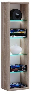 VCM, Holz Wandregal Hängeregal Regal Bücherregal Wandboard Deko Glas Rasato L Holz Wandregal Hängeregal Regal Bücherregal Wandboard Deko Glas Rasato L, VCM - Holzregal hängend | platzsparendes Regal Maße: H. 77 x B. 21 T. 14 cm Elegantes Aufbewahrungsregal Bücherregal Wandregal -, One Size, Sonoma-Eiche