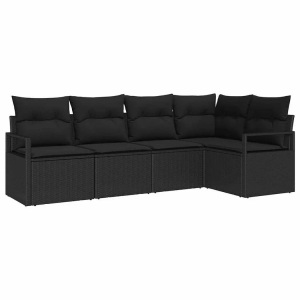vidaXL, VidaXL - Outdoor-sofa poly-rattan, One Size, Schwarz