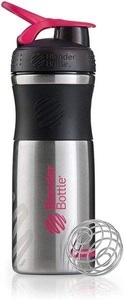 Blender Bottle, 28oz / 820ml BlenderBottle Sportmixer Edelstahl, Black/Pink, 