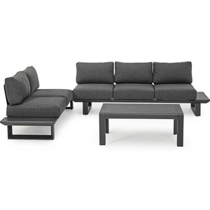 mutoni Garten Deluxe, Garten Ecksitzgruppe Konnor mit Kissen anthrazit, Garten Ecksitzgruppe Konnor mit Kissen anthrazit