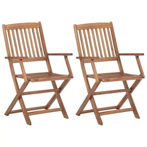 vidaXL, vidaXL Klappbare Gartenstühle 2 Stk. Massivholz Akazie, vidaXL Klappbare Gartenstühle 2 Stk. Massivholz Akazie