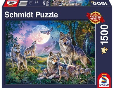 Schmidt Spiele, Schmidt Spiele Wolfsfamilie 1500 Teile, Wolfsfamilie (Puzzle)