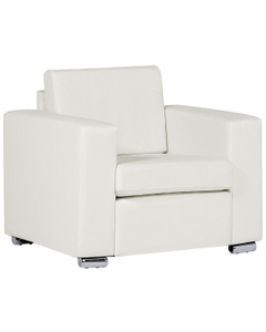 Beliani, Sessel Aus Echtleder Retro Helsinki Unisex ONE SIZE, Beliani - Sessel aus Echtleder Retro HELSINKI, One Size, Weiss Bunt