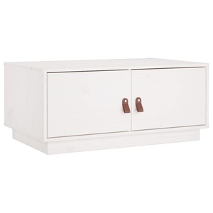 vidaXL, vidaXL Couchtisch Weiß 80x50x35 cm Massivholz Kiefer