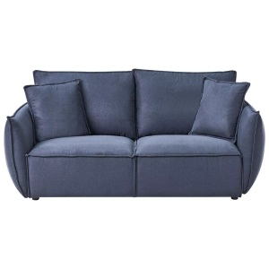 Beliani, Beliani - 3 Sitzer Sofa aus Stoff Modern KUNES, One Size, Nachtblau