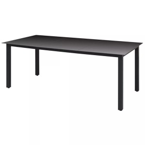 Diverse Hardware, Garten-Esstisch Glas Aluminium 190 x 90 x 74 cm Schwarz