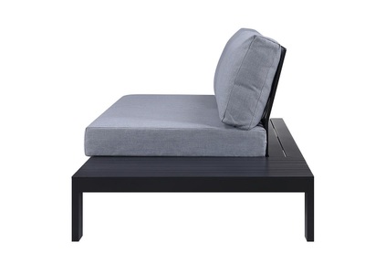 Vente-unique, Gartensofa 2Sitzer mit Ablagen Aluminium 199 MENDOZA Gartensofa 2Sitzer mit Ablagen Aluminium 199 MENDOZA, 