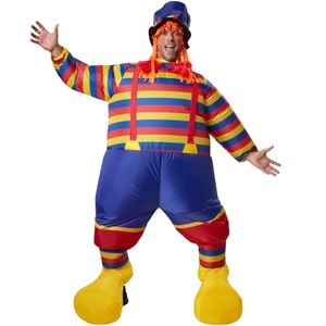TecTake, Aufblasbares Kostüm Clown Multicolor, Tectake - Aufblasbares Kostüm Clown, One Size, Multicolor