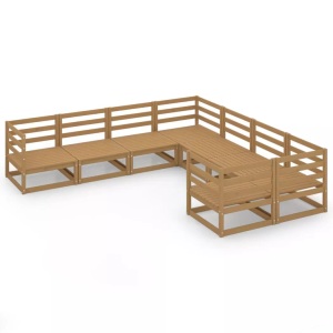 vidaXL, vidaXL 8-tlg. Garten-Lounge-Set Massivholz Kiefer, vidaXL 8-tlg. Garten-Lounge-Set Massivholz Kiefer
