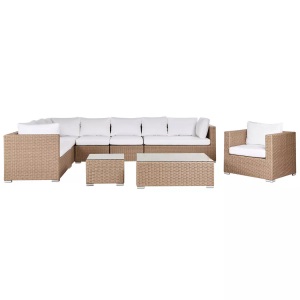 Beliani, Lounge Set aus PE Rattan Skandinavisch XXL Lounge Set aus PE Rattan Skandinavisch XXL