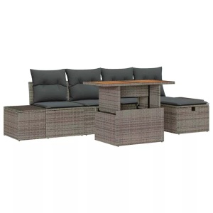 vidaXL, VidaXL - Garten sofa set massivholz akazie, One Size, Grau, VidaXL - Garten sofa set poly-rattan, One Size, Grau
