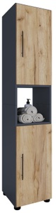 VCM, Holz Badmöbel Stand Badregal Badezimmer Badschrank Hochschrank Flandu Holz Badmöbel Stand Badregal Badezimmer Badschrank Hochschrank Flandu, VCM - Holz Badmöbel Stand Badregal Badezimmer Badschrank Hochschrank Flandu, 31cm, Schwarz Leicht