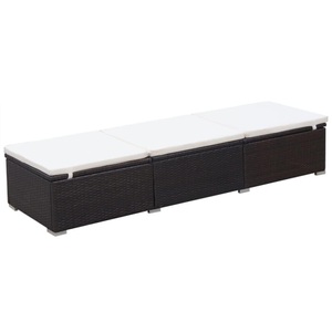 Diverse Hardware, Sonnenliege mit Polsterauflage Poly Rattan Braun, vidaXL Sonnenliege mit Auflage Poly Rattan Braun