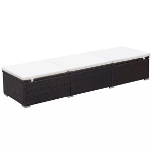 Diverse Hardware, Sonnenliege mit Polsterauflage Poly Rattan Braun, vidaXL Sonnenliege mit Auflage Poly Rattan Braun